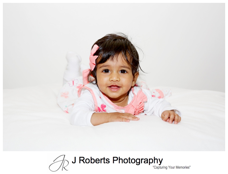 Baby Portrait Photography in the family home Bexley 6 months old baby girl